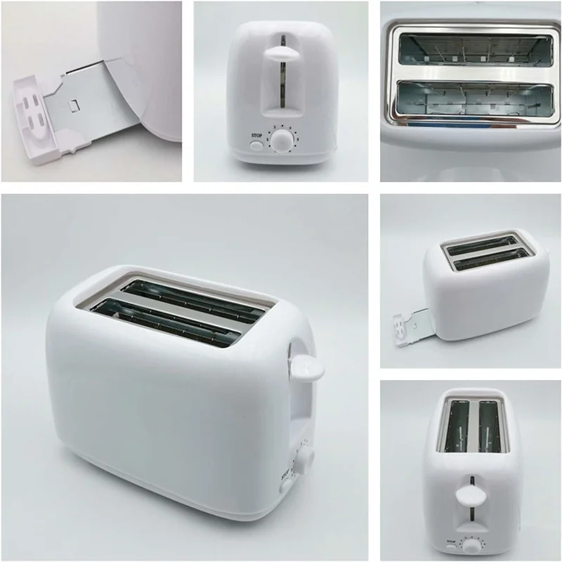 MAKE-Retro-Toaster, 2 Scheiben mit 6 Funktionen, Edelstahl-Toaster, herausnehmbarer Krümelschale, Kabelaufbewahrung unter der Basis, US-Stecker