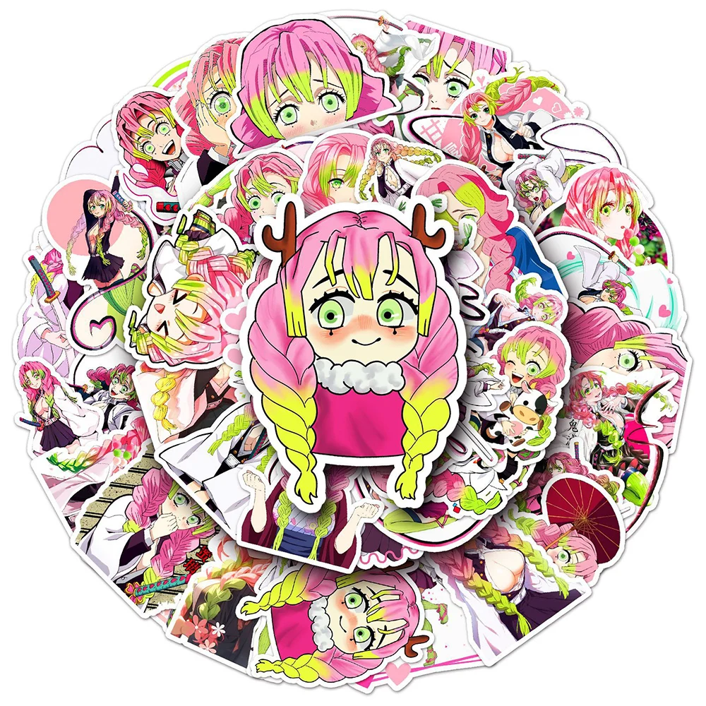 10/30/50pcs Cute Demon Slayer Cartoon Stickers Kawaii Kanroji Mitsuri Decals DIY Luggage Scrapbook Journal Classic Anime Sticker