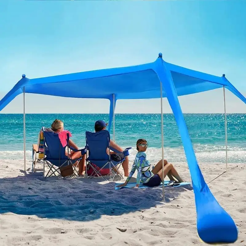 

2Pcs Folding Beach Tent Poles Light Weight Canopy Poles Adjustable Length Outdoor Awning Support Poles Easy to Install