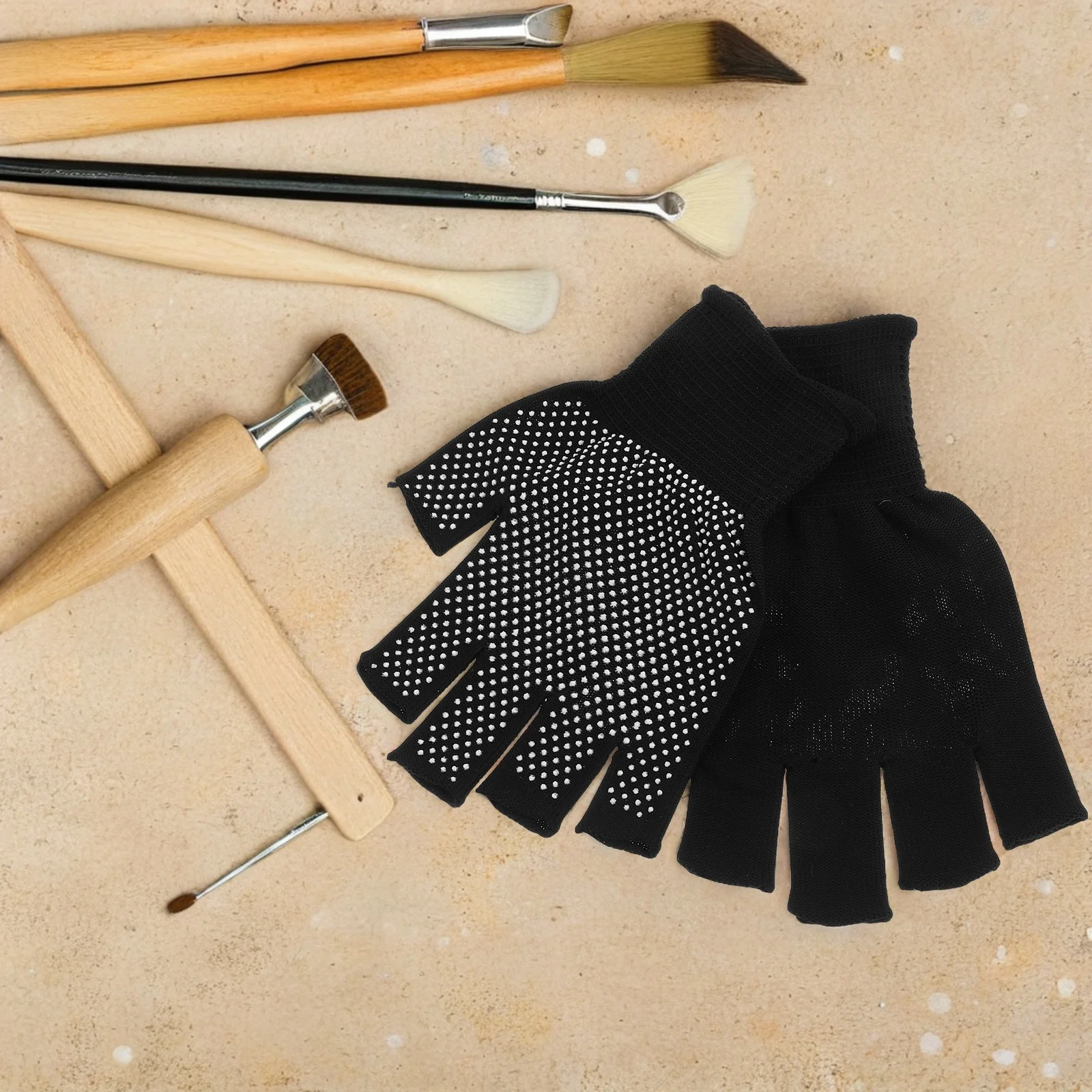 

5Pairs Non Slip Fingerless Work Gloves Breathable Winter Warm Gloves for Driving Cycling Hiking Cold Weather Glove Liners Men