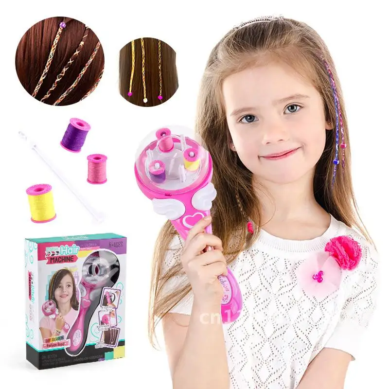 

Children's DIY Electric Hair Weaver Set Dress-up Accessories Play Beauty Salon Kit Educational Toy for Girls