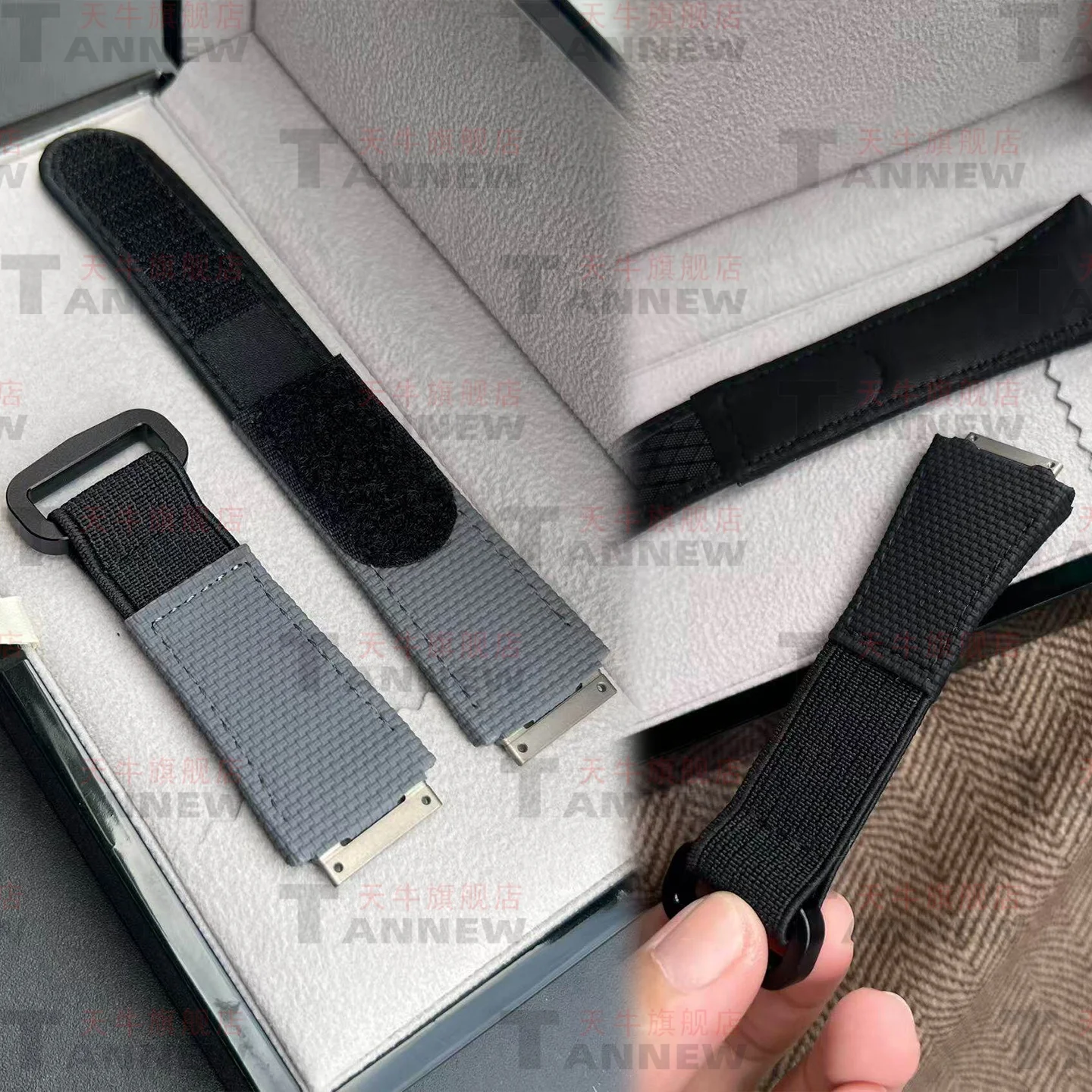 For Richard Mille RM067 RM67-02 RM67-01 RM27 RM35 RM005 Rubber Woven Strap Original Style Hook and Loop Fabric Band Replacement