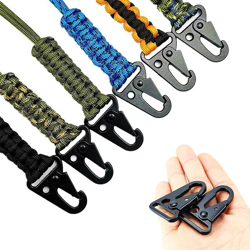 

10Pcs Black Metal Clip Buckle Webbing Belt Bag Strap Trigger Snap Hook Outdoor Carabiner Keychain Dog Collar Eagle Mouth Clasp