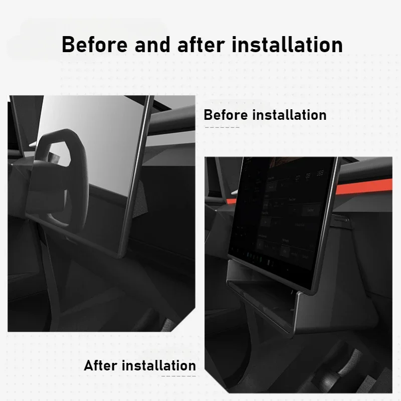 صندوق معلق للتخزين تحت الشاشة لـ Tesla Cybertruck 2025 + صندوق تخزين التحكم المركزي أداة مكتب درج اكسسوارات السيارات