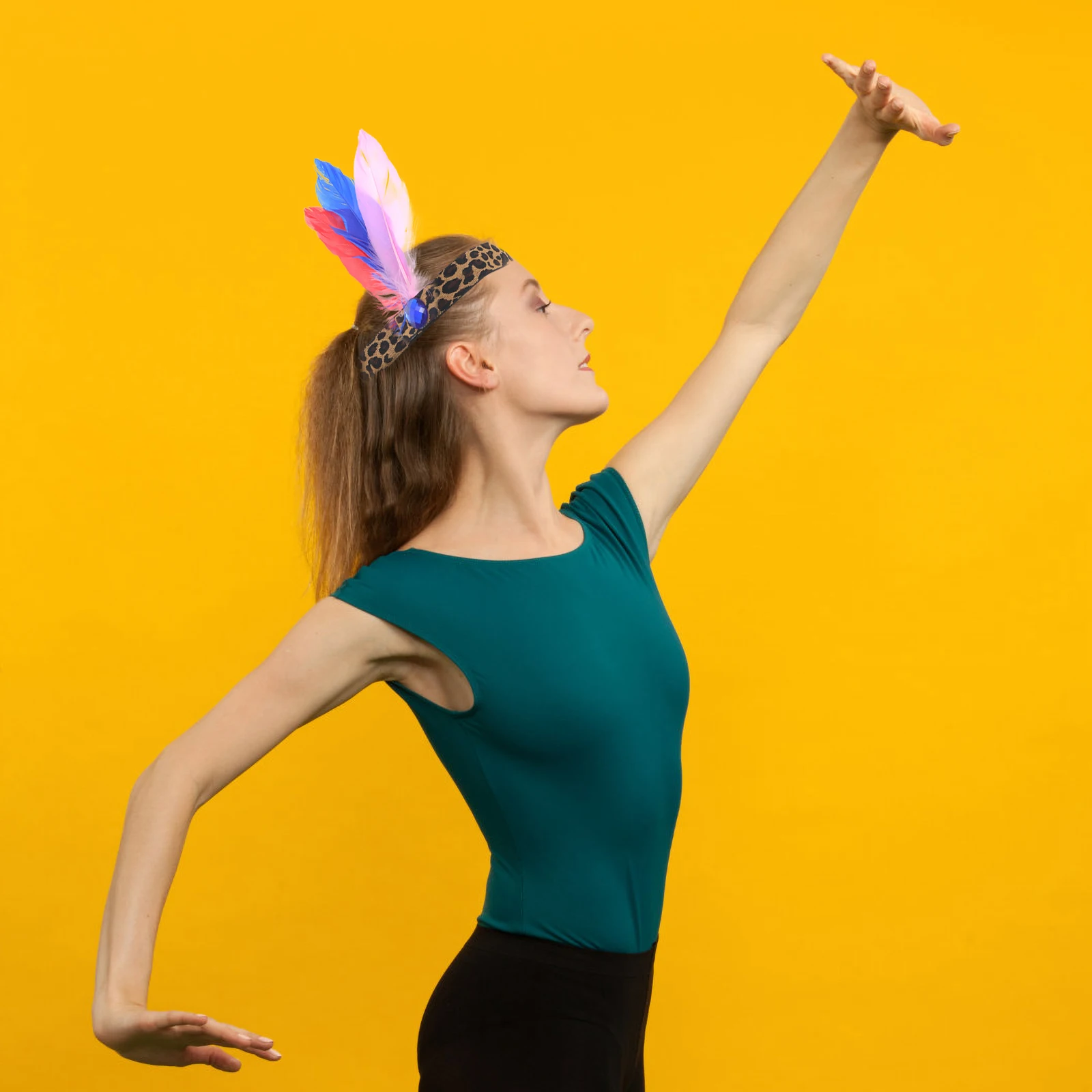 

3Pcs Plume Headbands Style Reusable Hair Accessories Party Halloween Costume Leopard Print