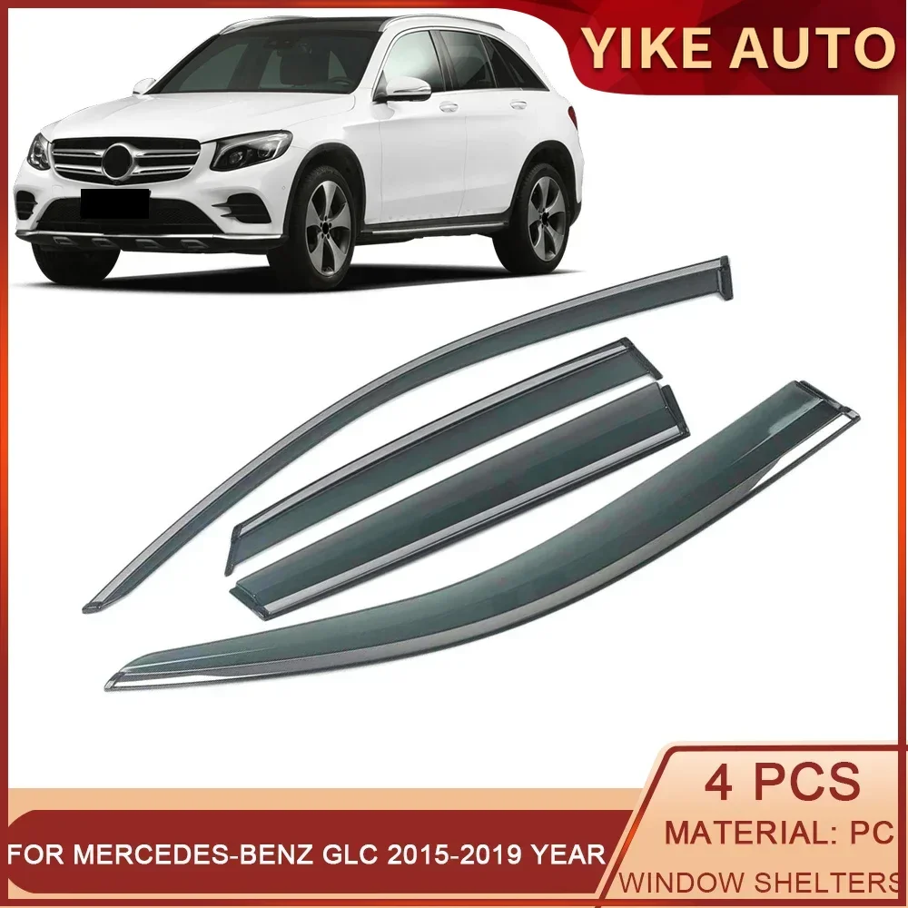 

For Mercedes-Benz GLC X253 GLC Coupe C253 2015-2023 Car Window Sun Rain Shade Visors Shield Shelter Protector Cover Trim Frame