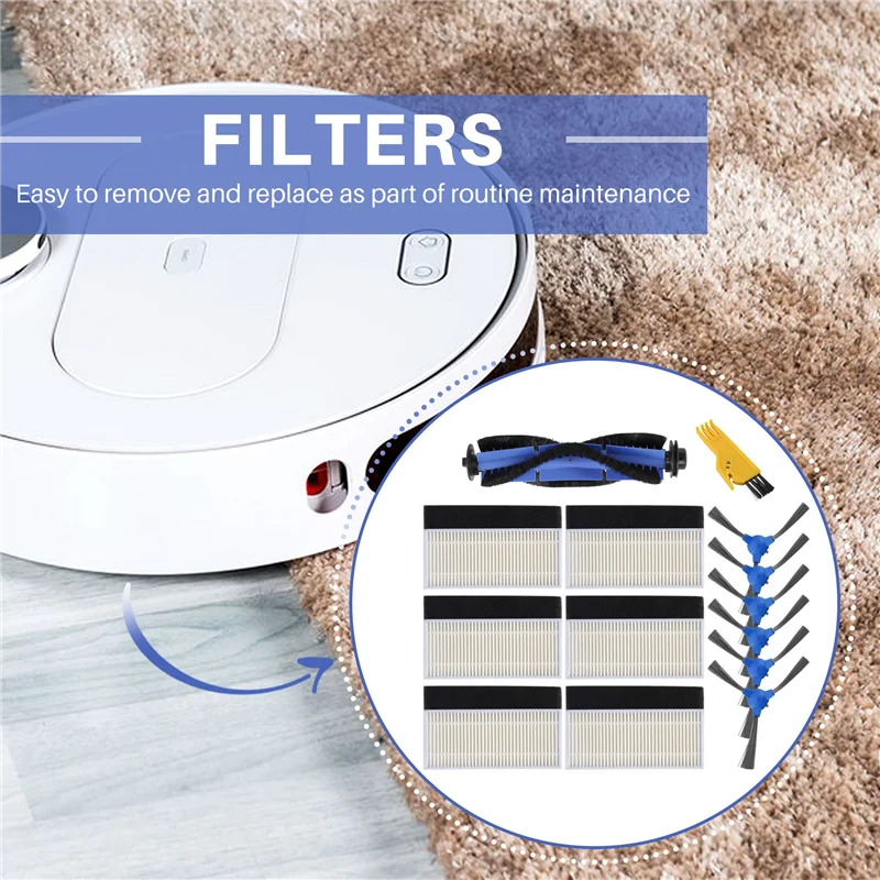 B25B Replacement Kit Compatible Eufy Robovac 11S Robovac 30 Robovac 30C Robovac 15C Robovac 12 Accessories,Vacuum Filters,Side B