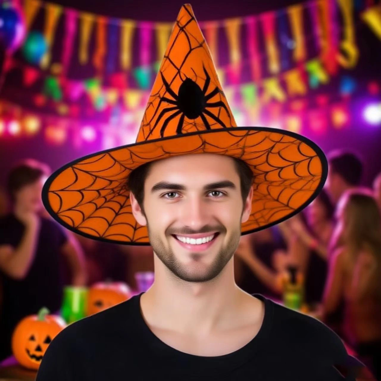 Hexenhut, Halloween-Dekorationszubehör, Hexenhut für Kinder und Erwachsene, Ballkleid, Magic Mesh Wizard Hat für Party – Detail 3