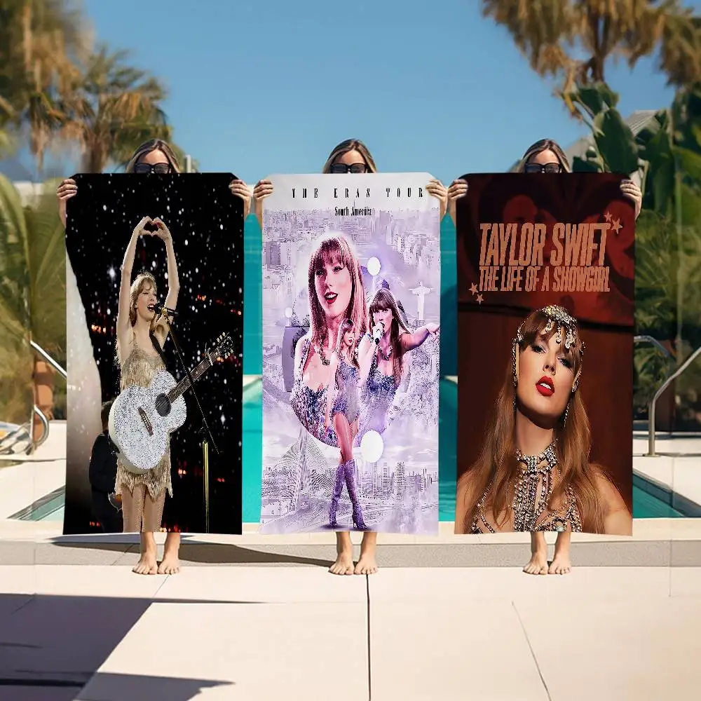Hot Singer T-Taylor S-Swift Microfiber Blanket Quick Drying Beach Towels Oversized Printing Super Absorbent Pool Towel Blanket