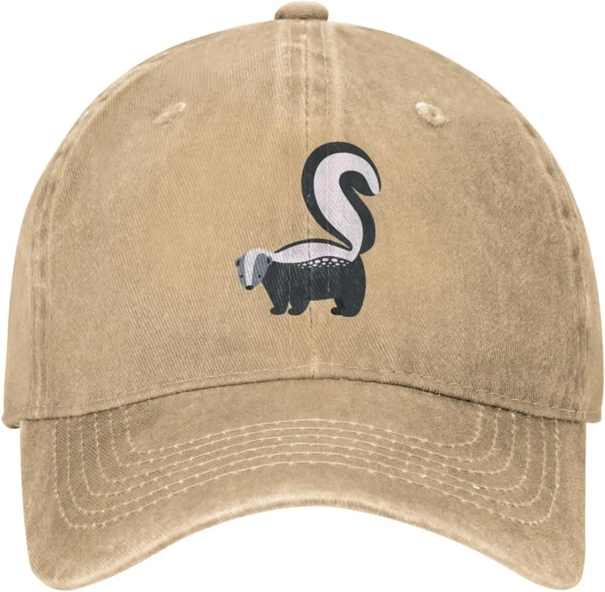 

Cute Floral Skunks Distressed Adjustable Washed Denim Mens Dad Trucker Hat Baseball Ball Cap for Men