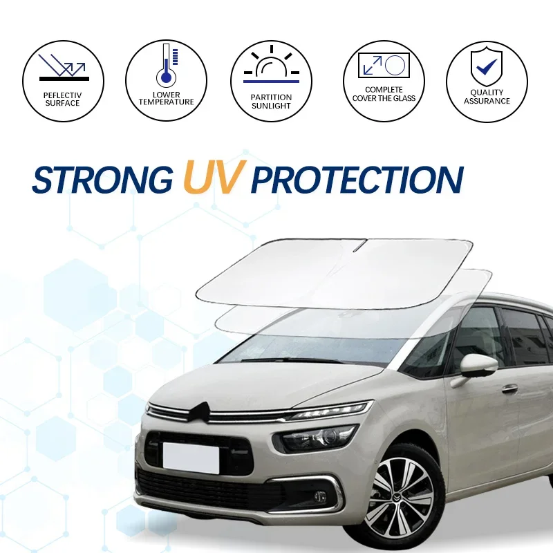 

Солнцезащитный козырек на лобовое стекло для Citroen Picasso 2 C3 Picasso4, солнцезащитный козырек, защита от солнца, складные блоки, УФ-лучи, сохраняют ваш автомобильный охладитель
