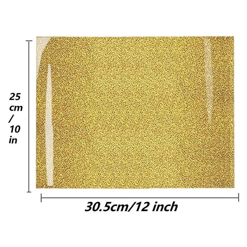 Hojas 3D de transferencia de calor de vinilo con purpurina Premium, plancha metálica en HTV para diseños de tela vibrantes