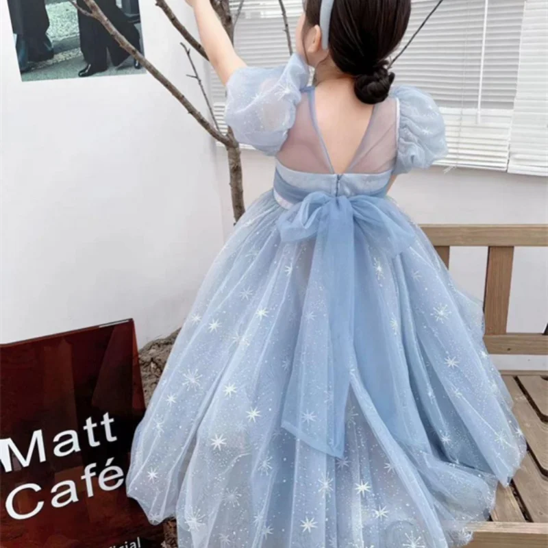 Girl Dress Kids Party Birthday Evening Gown Cotton 2024 Beautiful Spring Autumn High Quality Flower Girl Dress Children Clothing