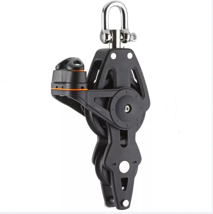Marine Pulley Single Sheave 35mm Wheel 8mm Rope Swivel Eye Cleat Stainless Steel Bearing for Boat Sailboat Heavy Duty BP3522F