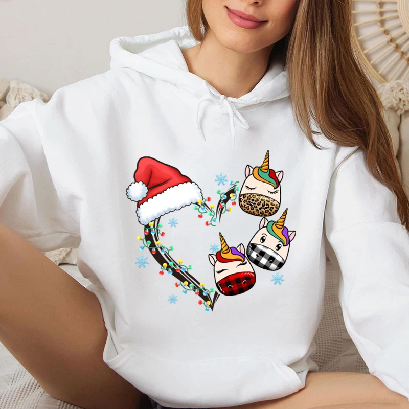 

Fun Christmas Heart Shaped Sports Shirt Hoodie Women's Christmas Gift Heart Shaped Hoodie Top