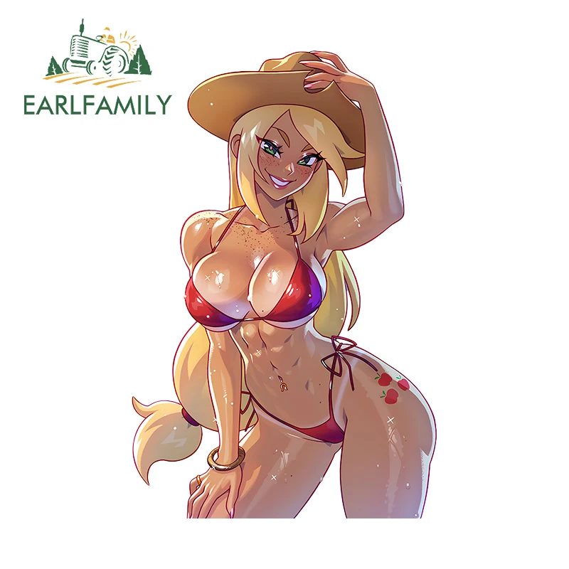 EARLFAMILY 13cm x 8.5cm Apple Jake Sexy Girl Peek Car Stickers Printing Cartoon Auto Beauty Decal Funny Air Conditioner Decor