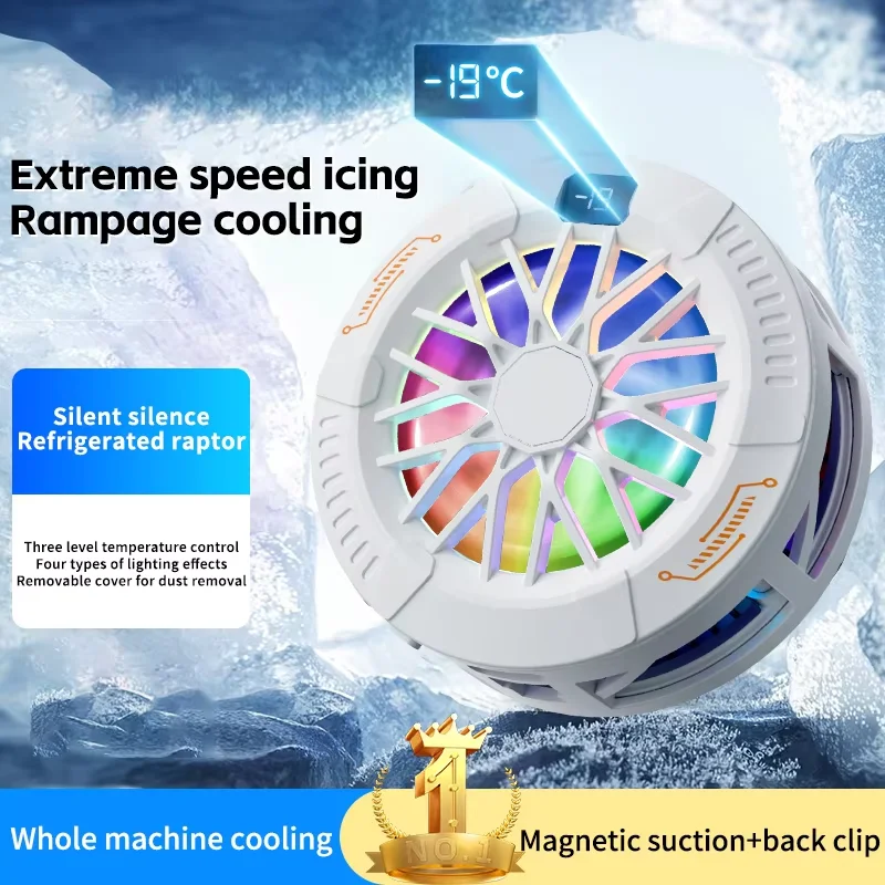 Mobile Phone 3 Gears Adjustment Game Cooler Magnetic/ Back-clip Semiconductor Frozen Cooling Radiator for iPhone 16 Android