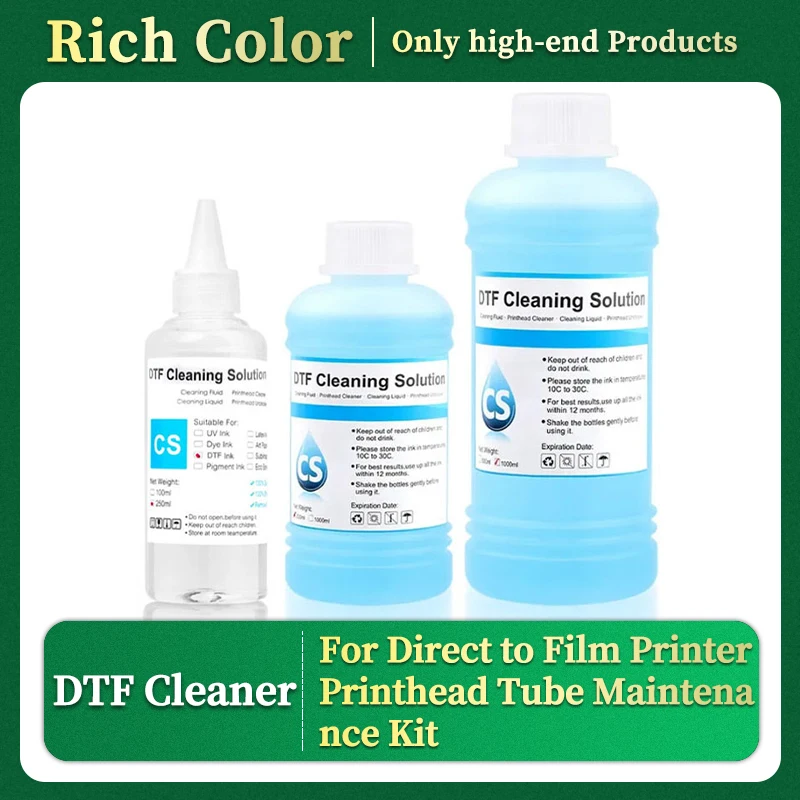 dtf power cleaner solucao de limpeza dtf liquido para kit de manutencao de tubo de cabecote de impressao de impressora direto para filme opcoes de capacidade 01