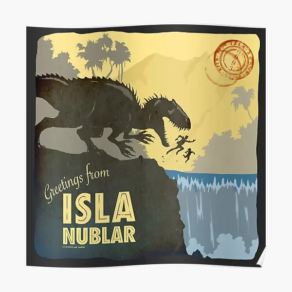 Greetings From Isla Nublar Indominus R  Poster Wall Art Decoration Vintage Picture Funny Home Room Print Painting No Frame