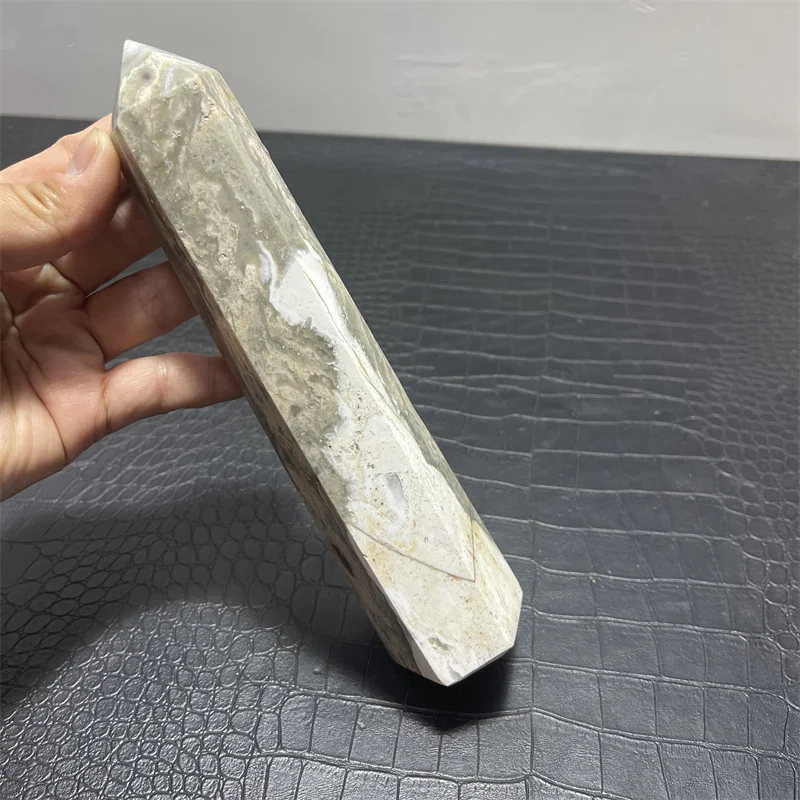 High quality natural large quartz Ocean Jasper Crystal Point ocean jasper wand For Decoration