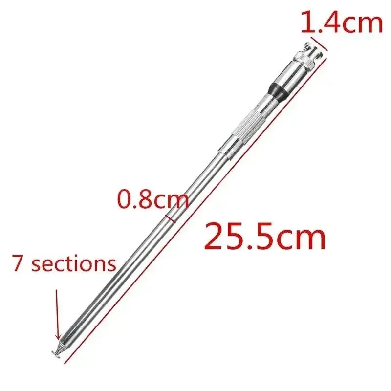 Foldable Extendable BNC Intercom Radio Whip AM Antenna 118-136 MHZ High Gain Stainless Steel Antenna Stretchable 25-120cm