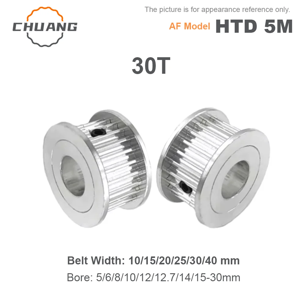 HTD 5M 30T Timing Pulley 30Teeth  10~40mm Width Toothed Belt Pulleys 5/6/6.35/8/10~30mm Bore Gear Pulley for CNC Machine 5M-30T