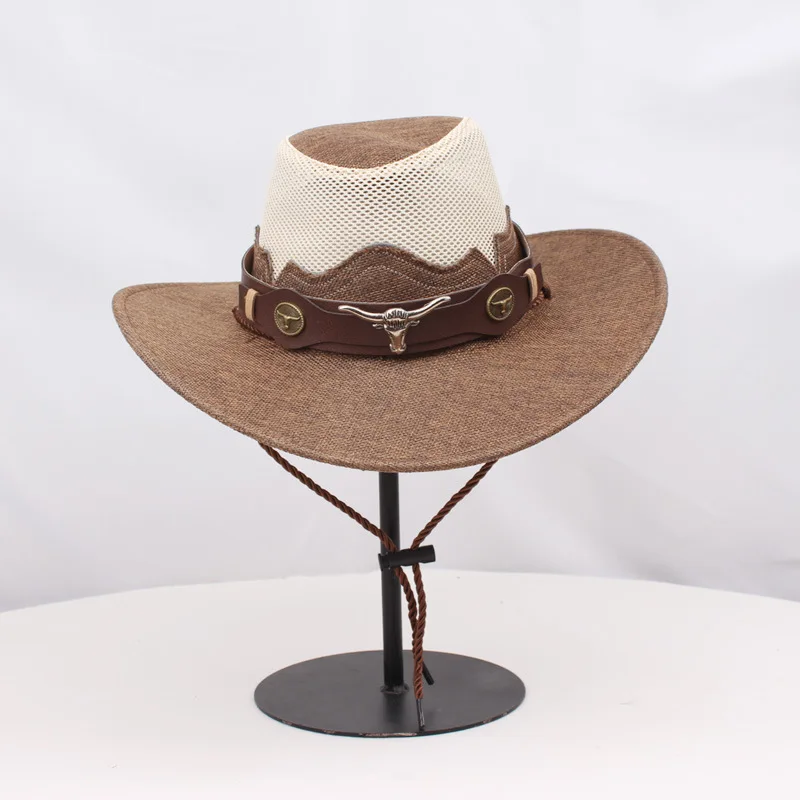 Western Cowboy Hat for Men and Women Couples Summer Outdoor Travel Sun Protection Vacation Beach Hat Tibetan Hat