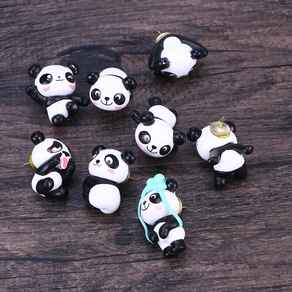 

8 pcs Panda Plastic Thumbtacks Cute Cartoon Push Pins For Maps Calendar Whiteboards Home Office Decoration Marking Tool Map