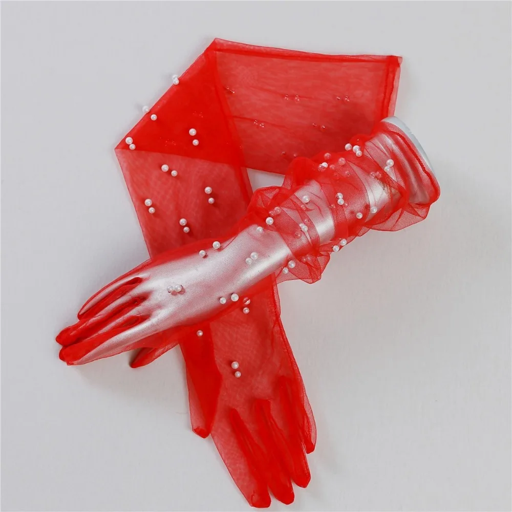 

Новое сетчатое свадебное платье, варежки с жемчугом, длинные свадебные перчатки, костюмные перчатки, аксессуары для одежды