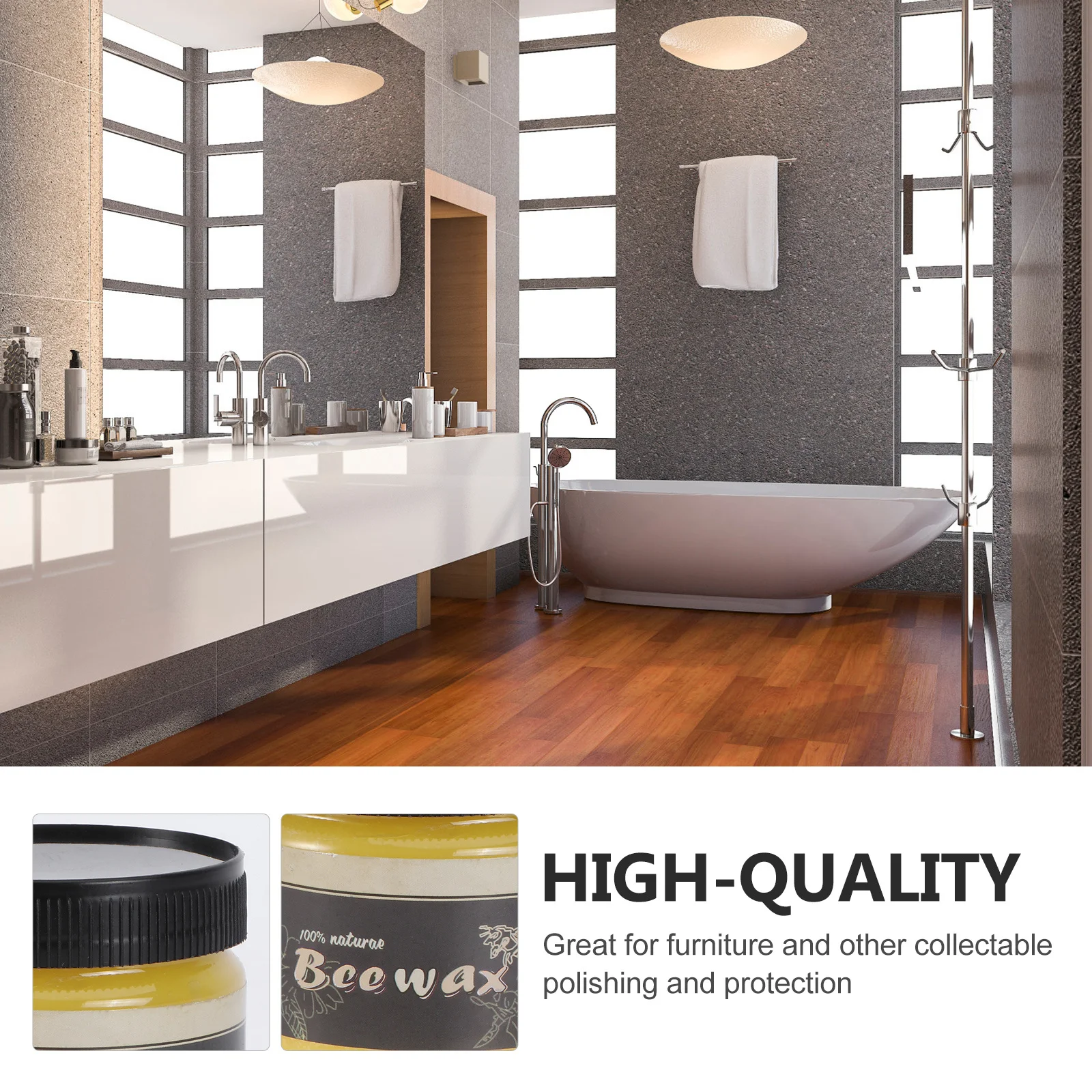 

Traditional Beeswax Polish for Furniture Wood Maintenance No Paraffins Organic Ingredients Smooth Finish Seals Stamps 200g