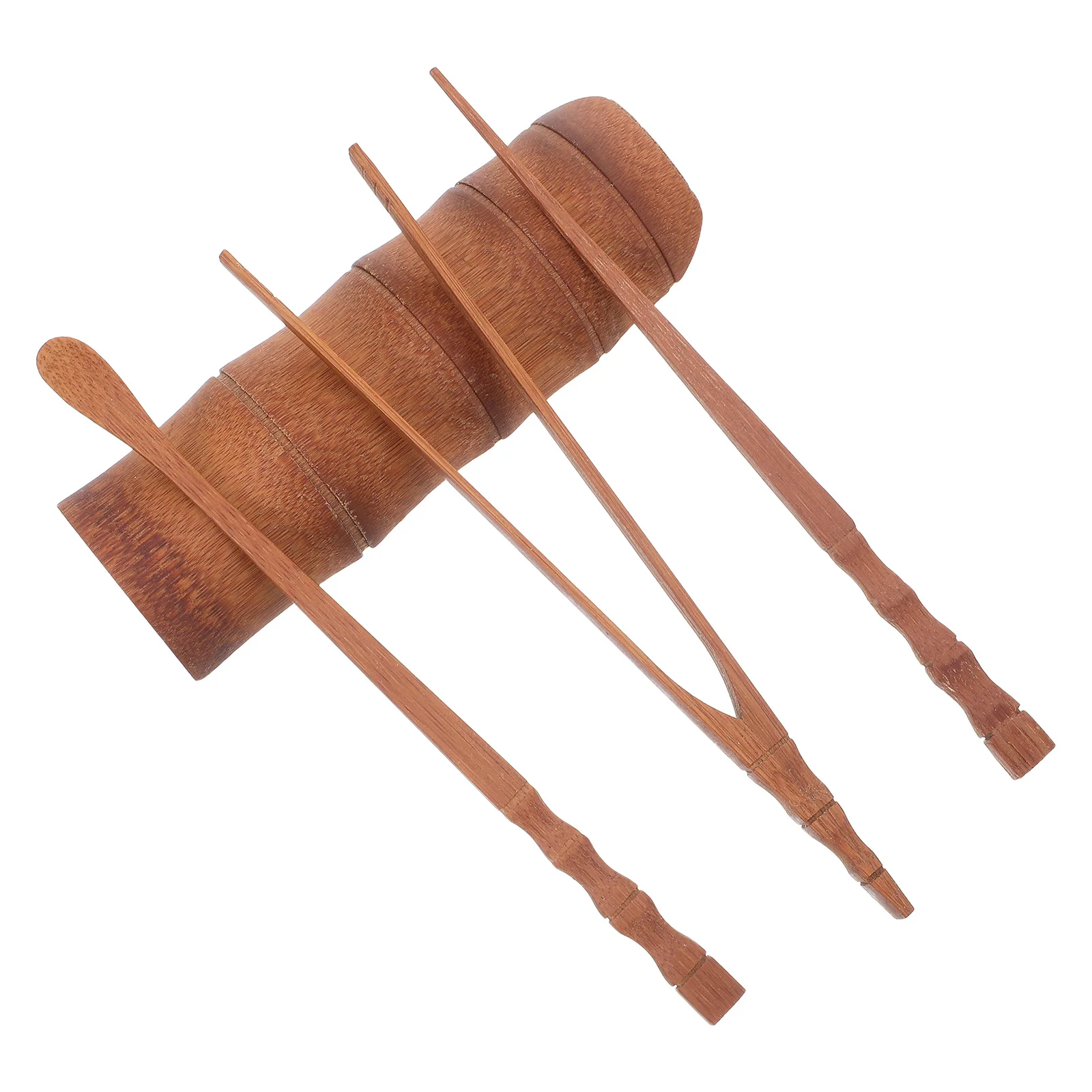 

1Set Bamboo Matcha Scoop Set Light Brown Chinese Tea Ceremony Utensils with Needle Clip Tongs for Authentic Tea Brewing