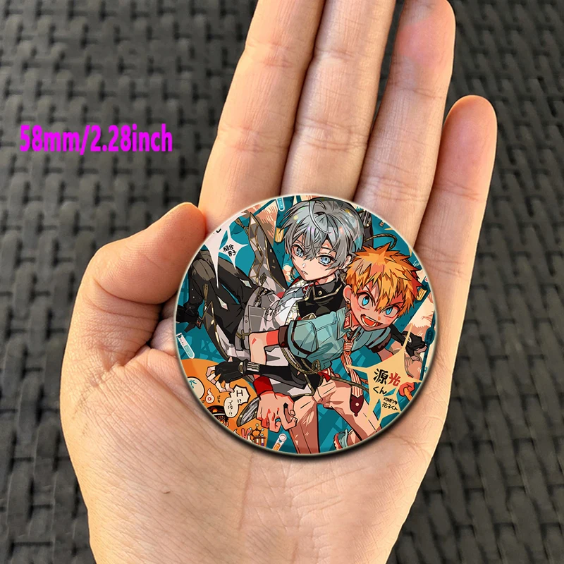 Anime Character Hanako-kun/Nene Yashiro/Kou Minamoto/Aoi Akane Lapel Pins Round Brooches Badge for Backpack Accessories Gifts