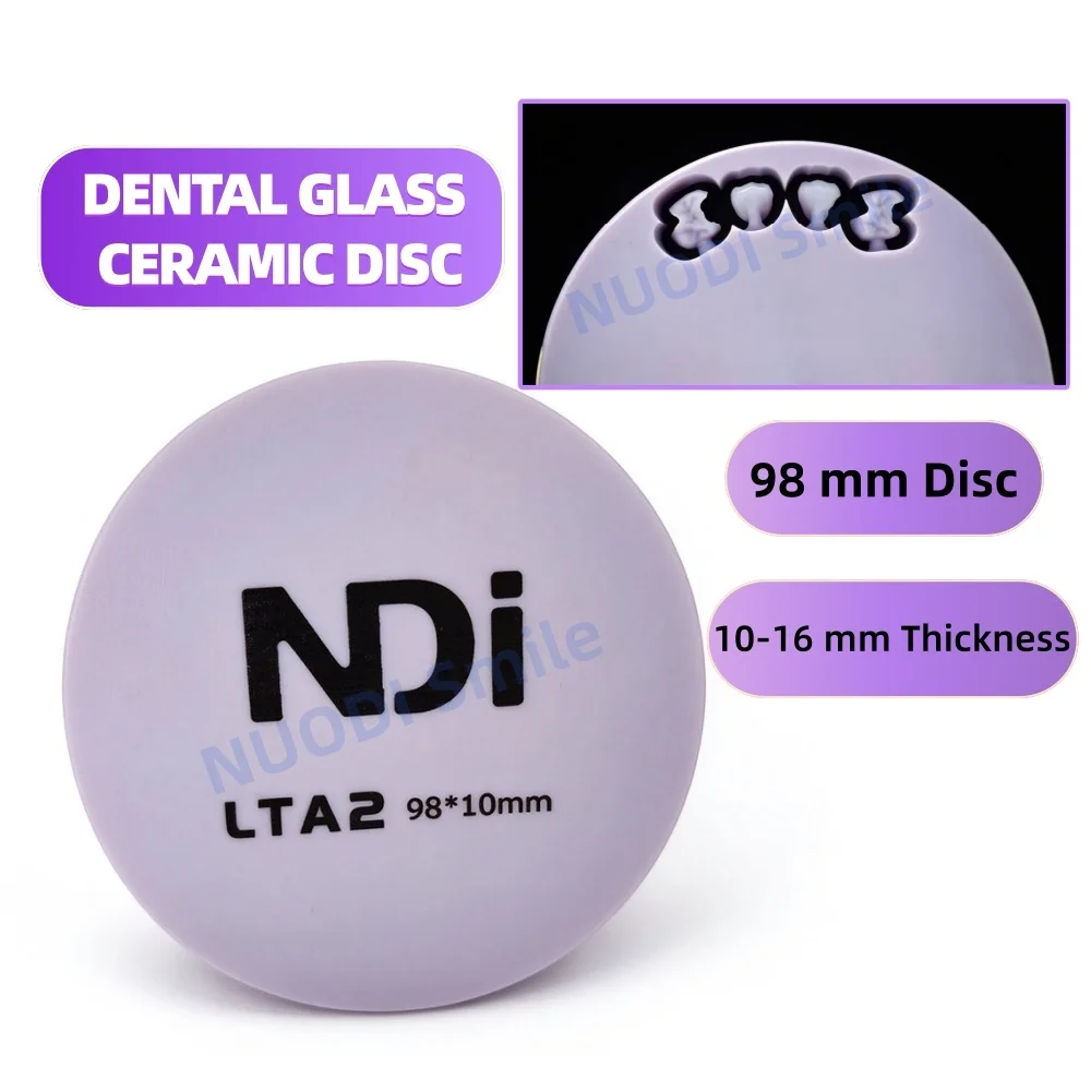98mm NDI Dental Glass Ceramic Disc Lithium Disilicate Block 10-16mm for Sirona Cerec CAD/CAM Milling Dental Restoration Material
