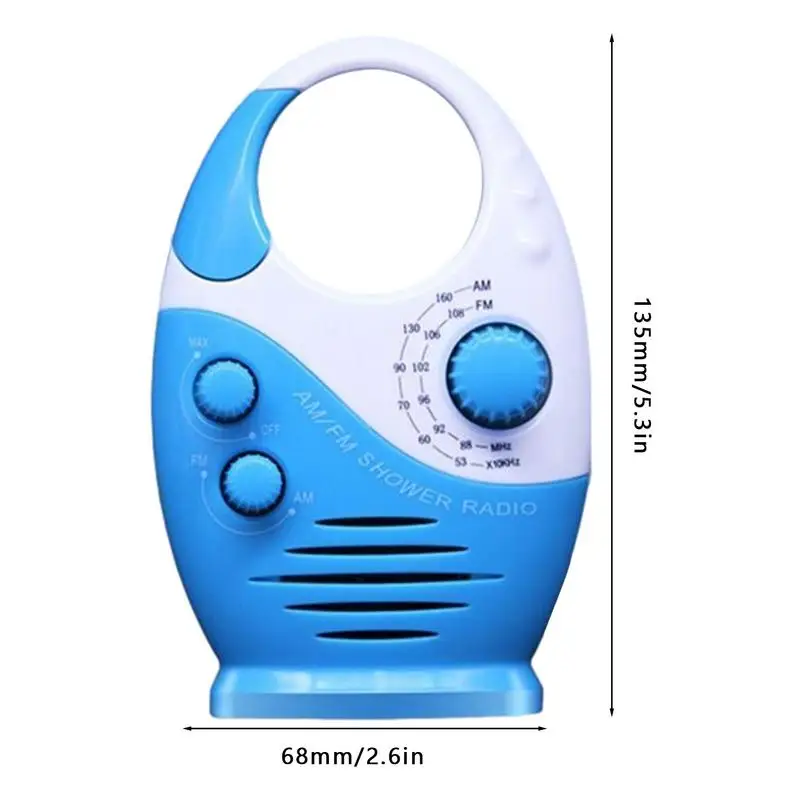 Waterproof Radio Waterproof AM FM Radio Inside Or Outside Shower Radio Lightweight Speaker For Hot Tub Bathroom Beach