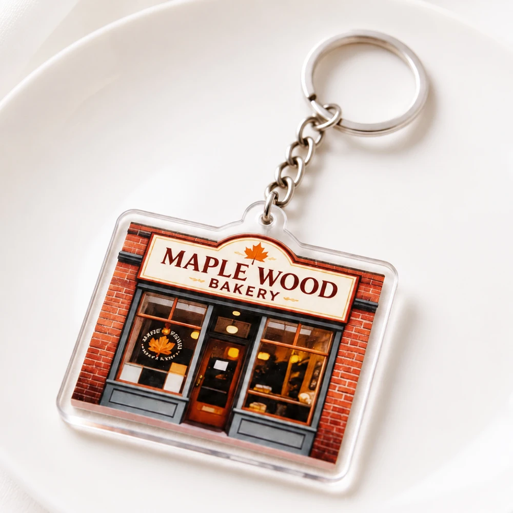 Custom Family Acrylic Keychain Personalized 2D Flat Photo Keyring On Bags Birthday Jewerly Gift For Men Women Family  Keychain view 3