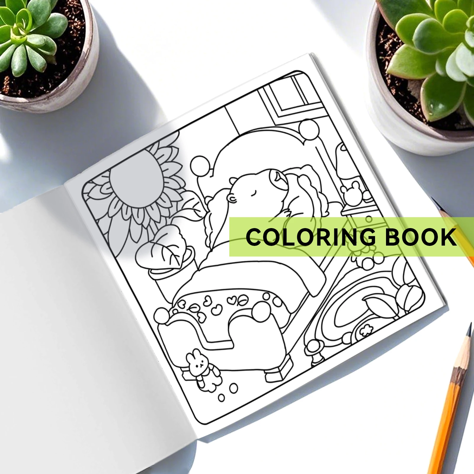 CAPYCUTIES Bold-easy Patterns Coloring Book for Adults Cute Drawing Book Perfect Gift for Party and Birthday
