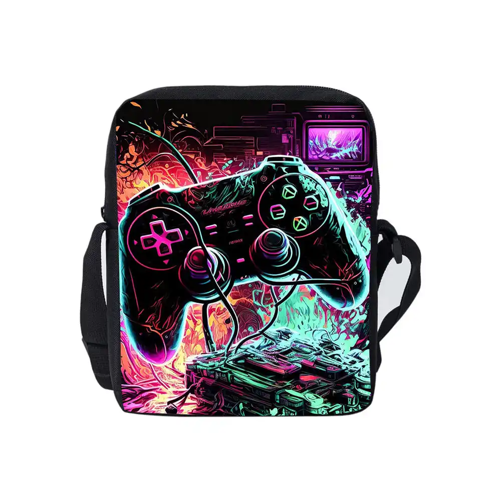 Cool Gamepad Daily Single Sided Messenger Bag For Boy/Girls Children Best Gifts 2D Flat Cartoon Casual Crossbody Bag