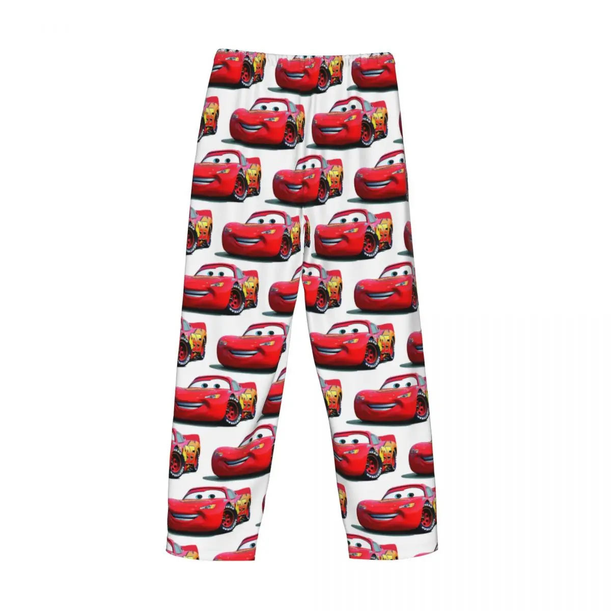 Op Maat Bedrukte Heren Auto 'S Bliksem Mcqueen Pyjama Broek Nachtkleding Slaap Lounge Broek Met Zakken