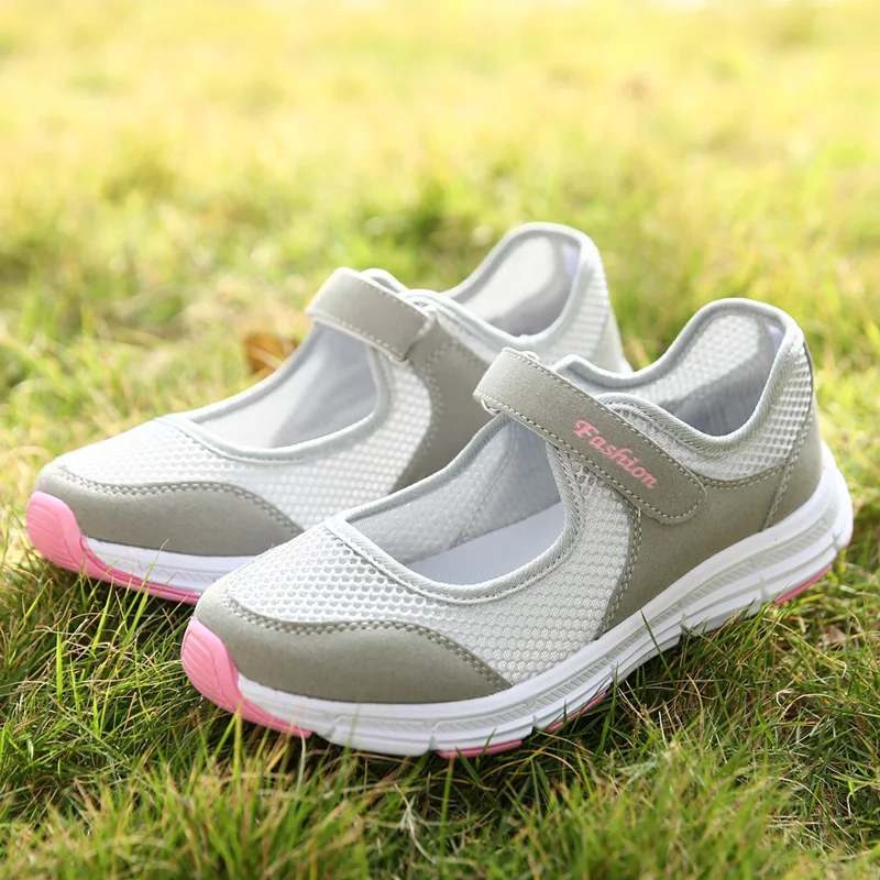 Sommerliche Damen-Freizeitschuhe, weiche und leichte Sportschuhe, Damen-Wanderschuhe, atmungsaktive Reiseschuhe mit flachem Boden S – Detail 10
