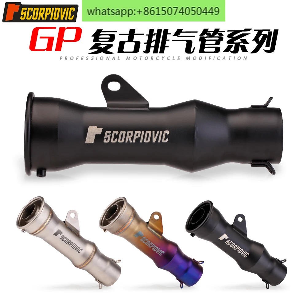 Retro GP exhaust pipe modification for motorcycle NINJA400 Sai 250 250SR straight through exhaust