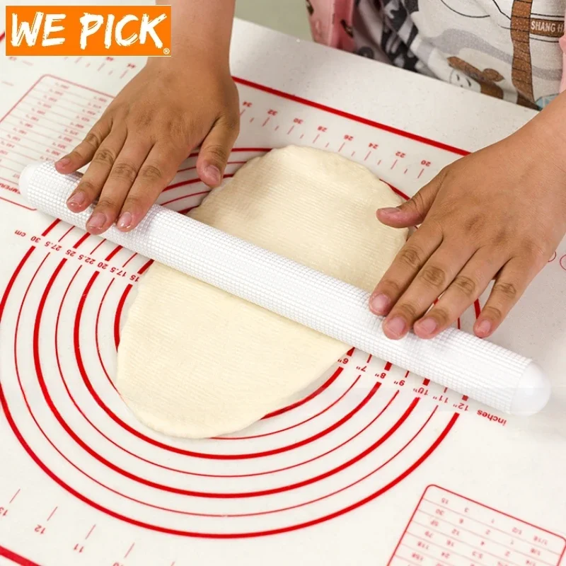 WePick Baking Floating Point Rolling Pin Baking Non-stick Handrolled Dumpling Skin Fondant Cake Dough Roller Bread Exhaust Stick