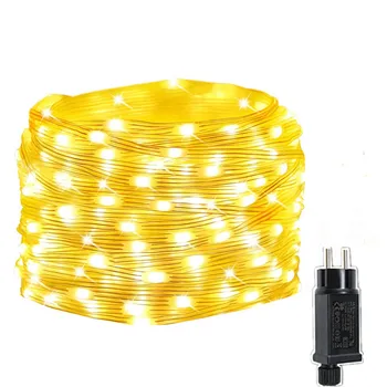 Yükseltildi 400/800LED PVC ip halat işıkları su geçirmez açık peri bahçe işıkları çelenk parti düğün noel dekorasyon için