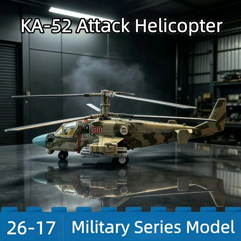 1/72 Creative Military Series Alligator KA-52 Attack Helicopter Building Blocks Model DIY Assembled Bricks Toys For Xmas Gifts