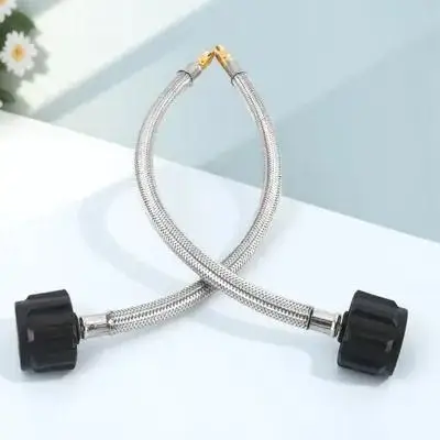 

High Quality Stainless Steel Propane Hose for BBQ Grill Camping Heater Copper End Joints Adapter Replacement