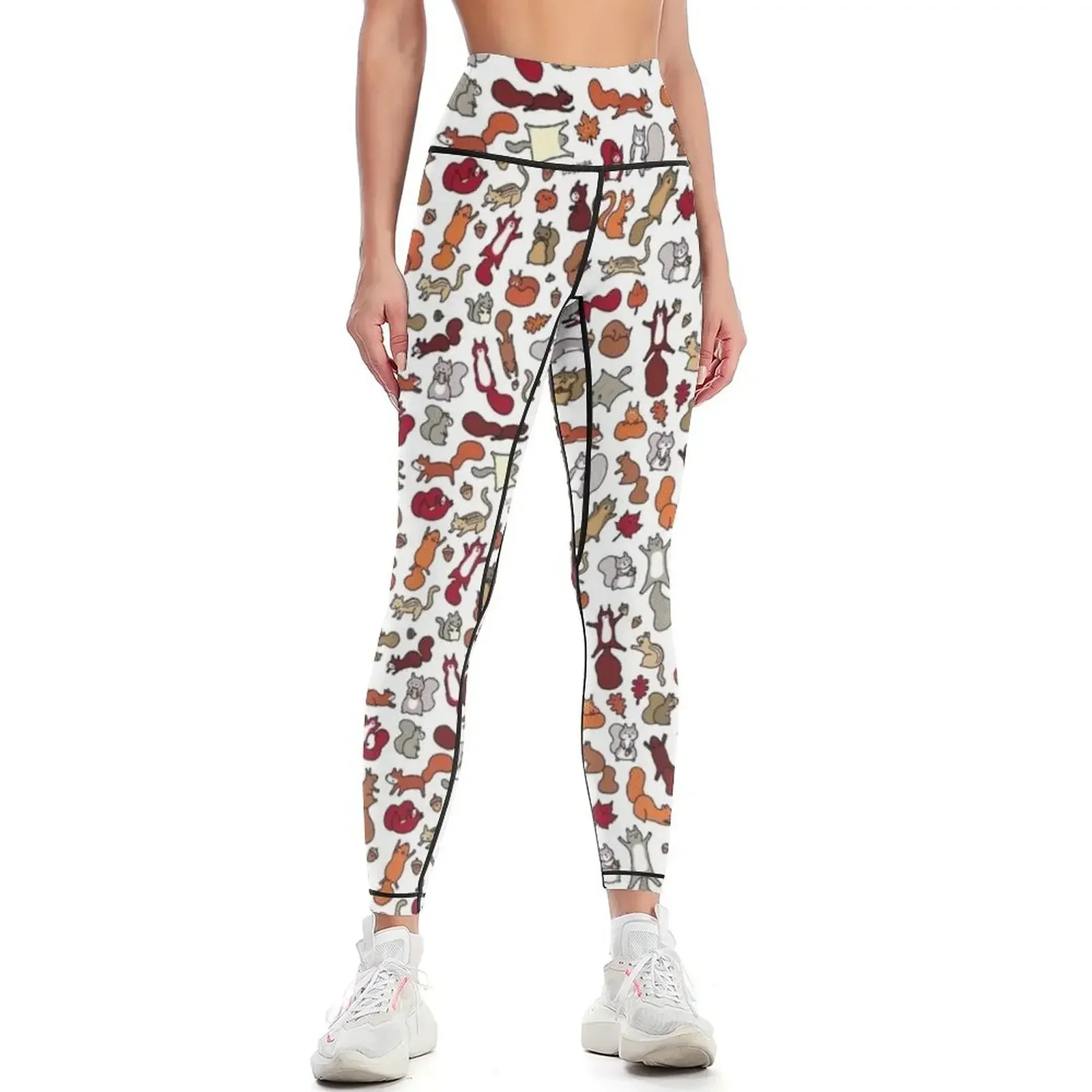 

Squirrels in Fall Doodle Leggings exercise clothing for gym wear Fitness clothing sport pants Womens Leggings
