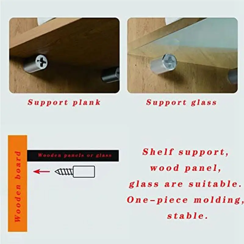 A77K 40 Pcs Shelf Bracket Screws Pegs with Non-Slip Sleeve, Non-Punching Clapboard Holder for Furniture & Bookcase Shelf