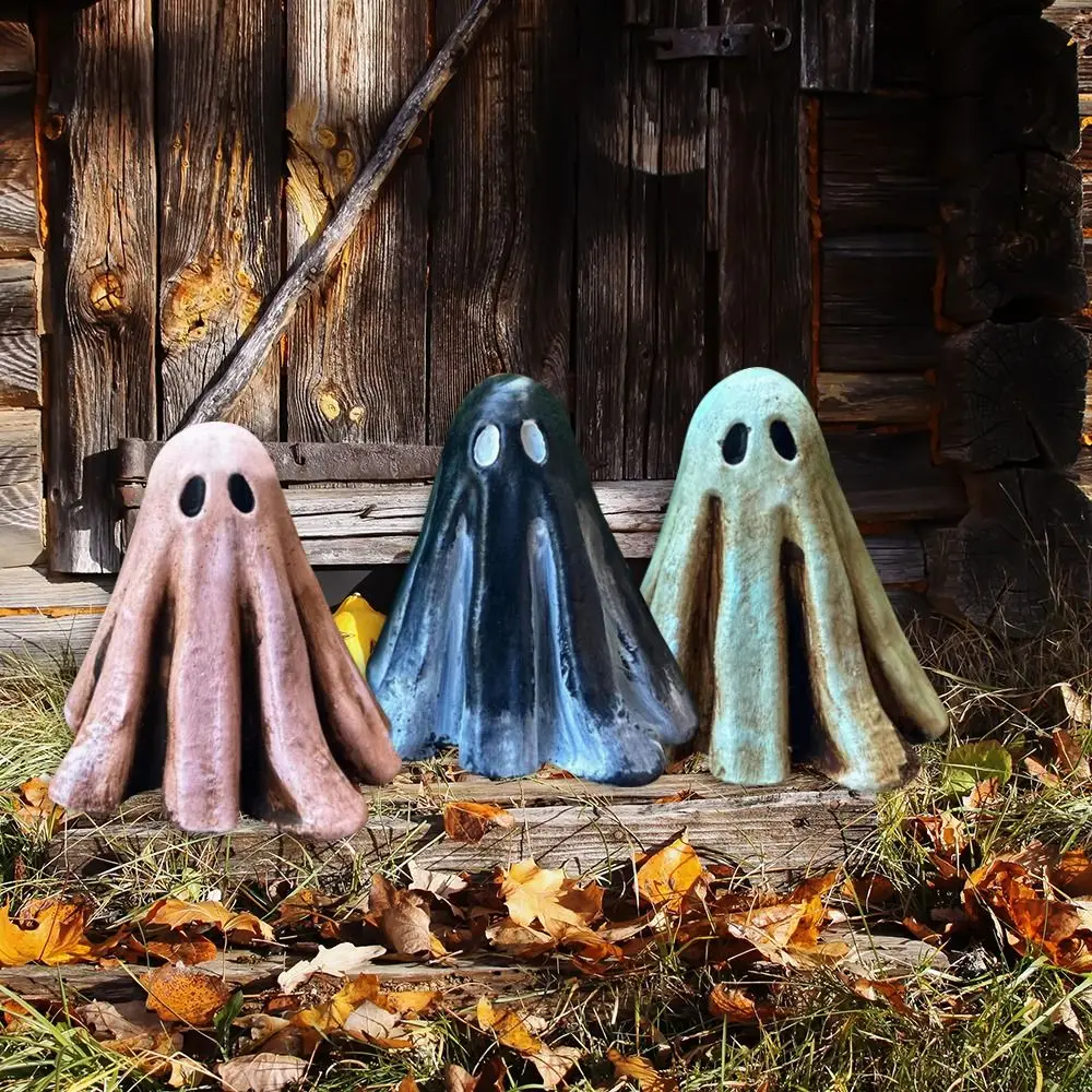 Halloween Garden Ghost Statue Ghost Doll Miniature Ornament Desktop Ornament Flower Pot Partner Flower Pot Decoration