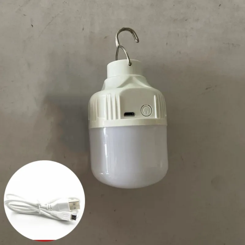 Portable Emergency Lights Rechargeable LED Lantern Mobile Tent Lampwith Hook for Camping Fishing Patio Porch Garden Lighting