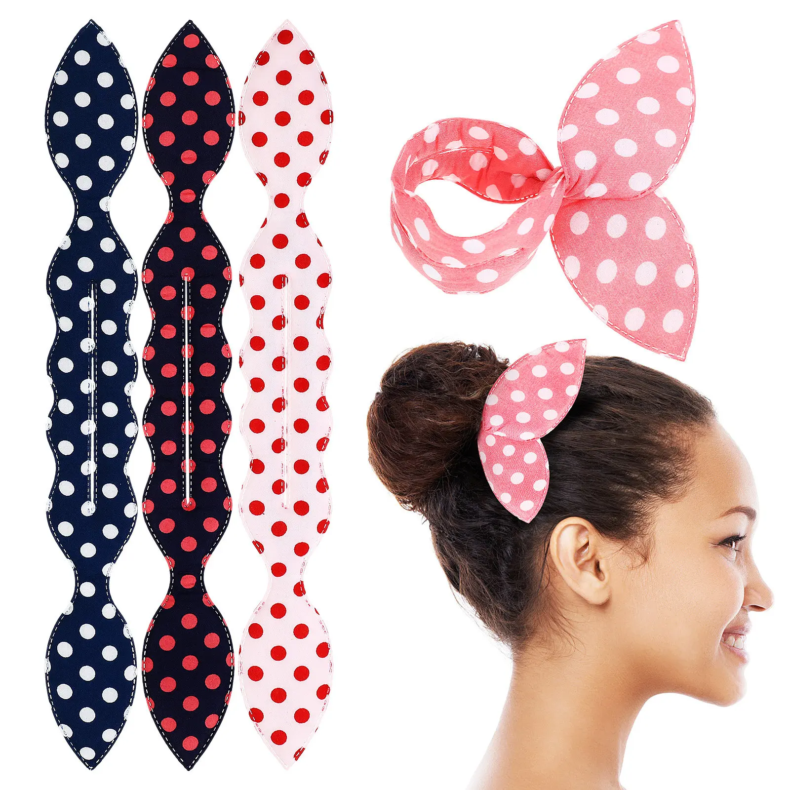 4Pcs Hair Bun Maker Stable Holder Soft Comfortable Large Bun Roller Hair Styling Tool for Women Daily Party Wedding