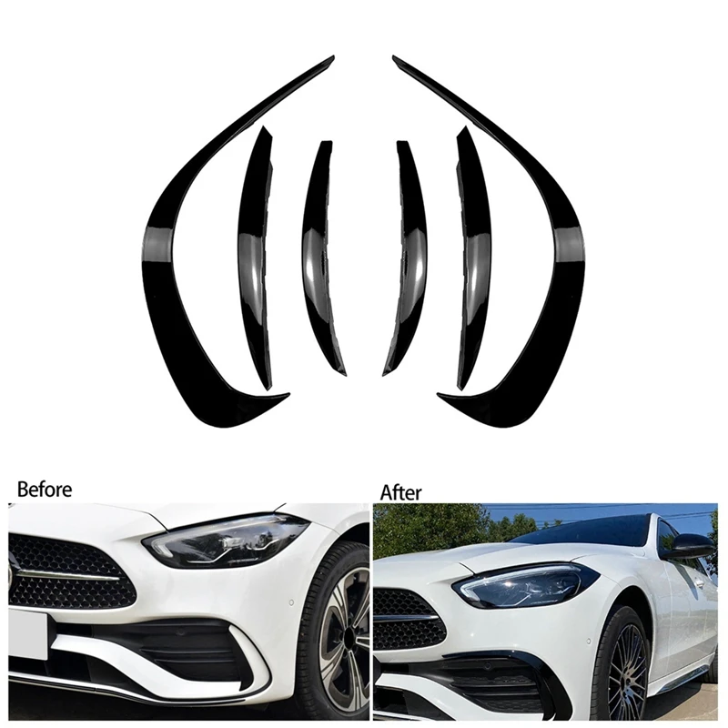 

Front Bar Grille Trim Front Spoiler Front Bar Air Knife Exterior Trim Auto For Mercedes-Benz C-Class W206 2021 2022 C200